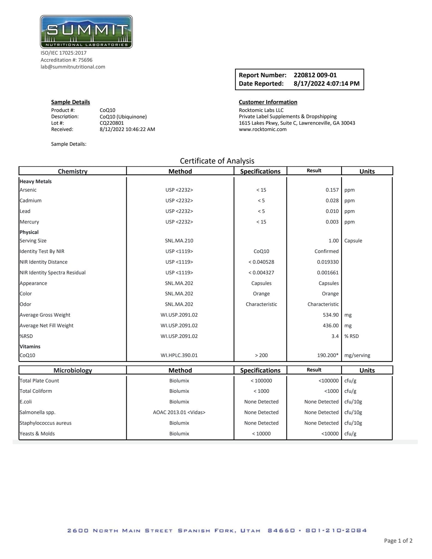 CoQ10 Vitality (Ubiquinone)