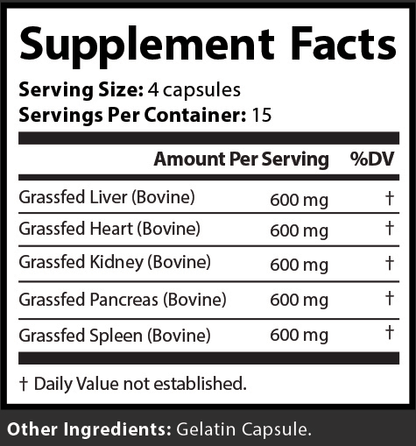 Organ Essentials Grass Fed Beef Organ Complex